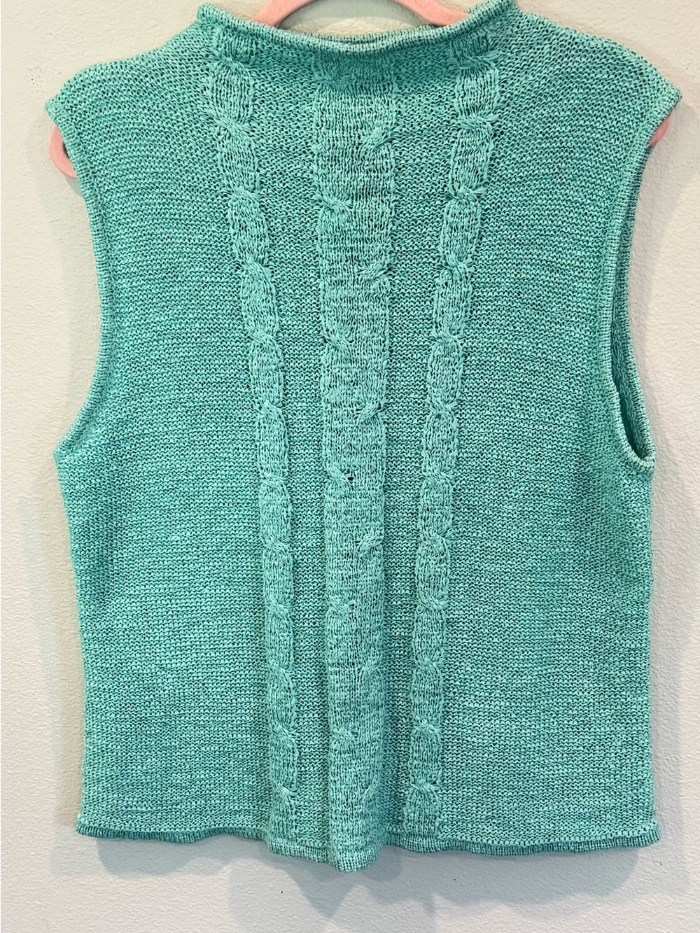 Coldwater Creek Women XXL Sleeveless Knit Mock Neck Sweater Tunic Aqua